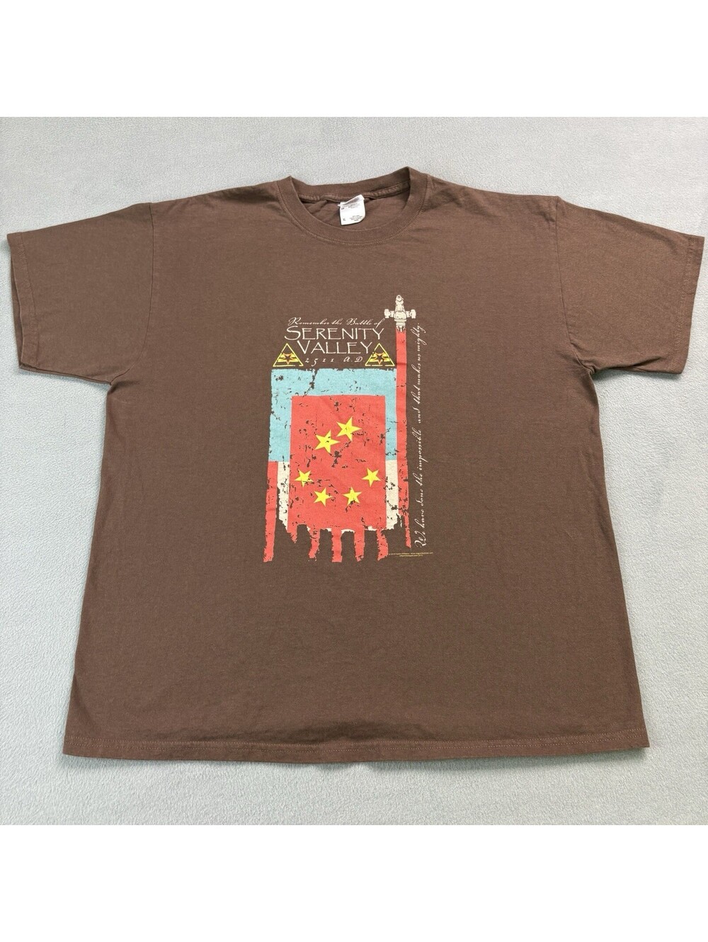 2010 Firefly Serenity Valley TV Promo T Shirt Size XL Brown Sci Fi